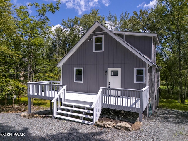 23 S Fairway Dr, Lake Ariel, PA 18436 - chalet / cabin featuring a deck