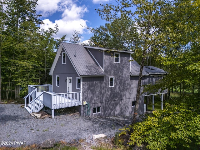 23 S Fairway Dr, Lake Ariel, PA 18436 - rear view of property with a wooden deck