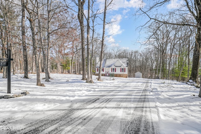 view of yard layered in snow