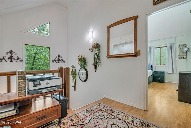 102 Keystone Ct, Dingmans Ferry, PA 18328 - office space featuring light wood-type flooring and lofted ceiling