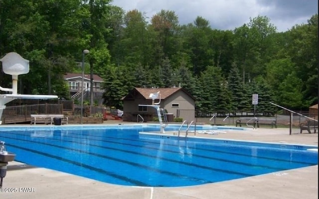 community pool with fence