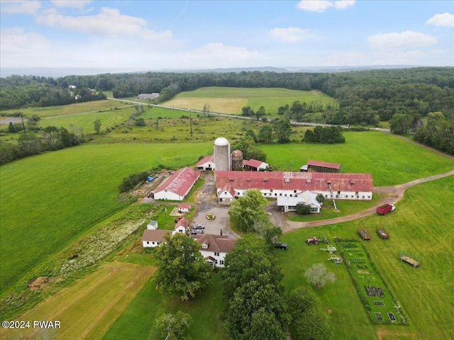 bird's eye view with a rural view