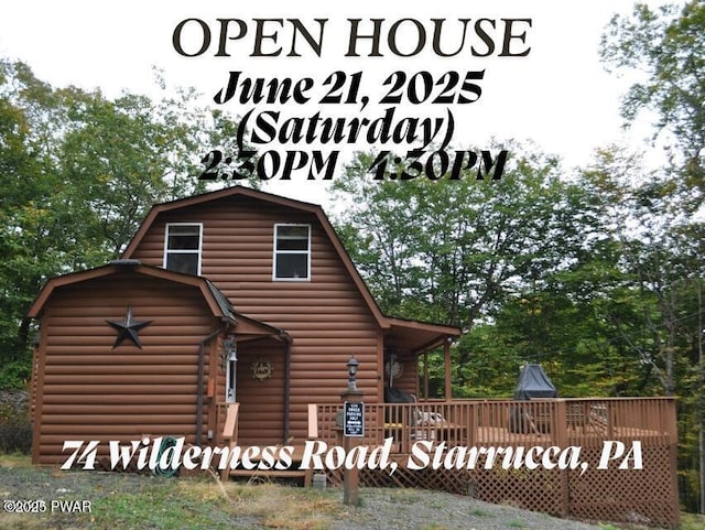 74 Wilderness Rd, Starrucca, PA 18462 - view of front of property with a gambrel roof