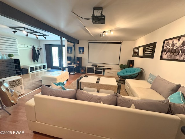 1014 Sundew Rd, Lake Ariel, PA 18436 - cinema featuring rail lighting and wood finished floors