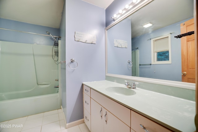 3122 Sparrow Ct, East Stroudsburg, PA 18302 - bathroom featuring vanity, shower / bathtub combination, and tile patterned flooring
