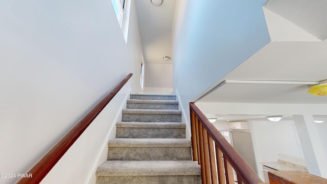 stairway with plenty of natural light