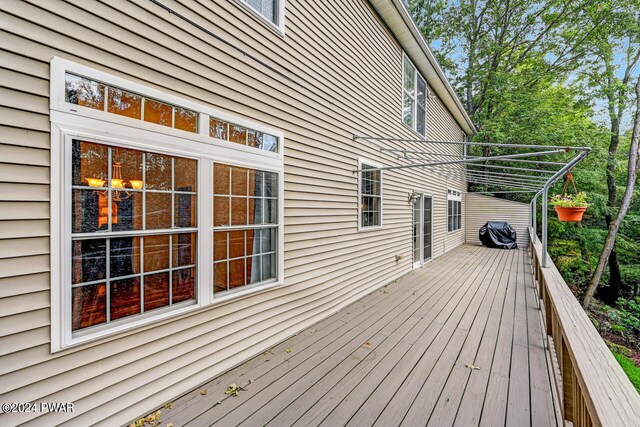 deck featuring area for grilling