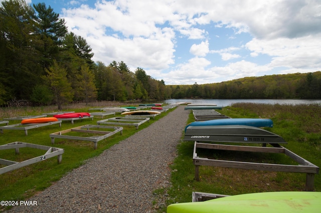 view of home's community featuring a water view