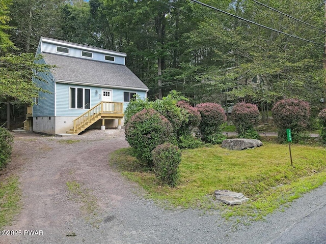 1180 Wallenpaupack Dr, Lake Ariel, PA 18436 - view of front of house featuring driveway and roof with shingles