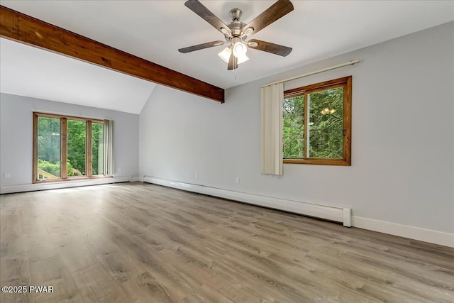 1180 Wallenpaupack Dr, Lake Ariel, PA 18436 - unfurnished room with a baseboard heating unit, plenty of natural light, and wood finished floors