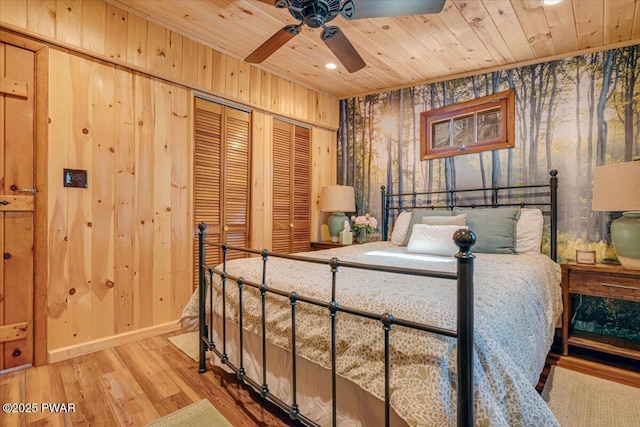91 Bruin Rd, Lake Ariel, PA 18436 - bedroom featuring wooden ceiling, wood finished floors, recessed lighting, and baseboards