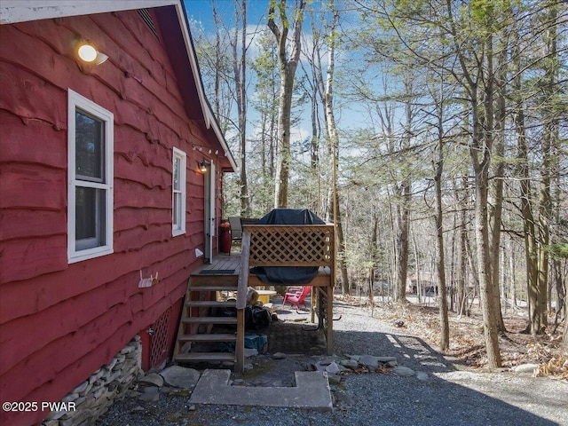 91 Bruin Rd, Lake Ariel, PA 18436 - view of side of home featuring a wooden deck