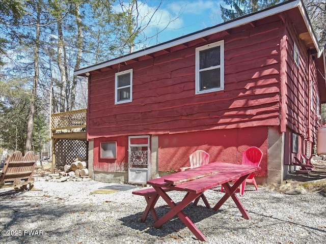 91 Bruin Rd, Lake Ariel, PA 18436 - rear view of house featuring a wooden deck