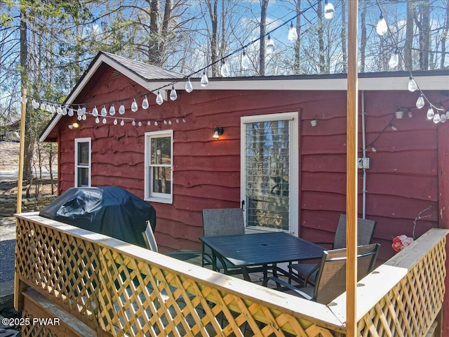 91 Bruin Rd, Lake Ariel, PA 18436 - deck with outdoor dining area and area for grilling