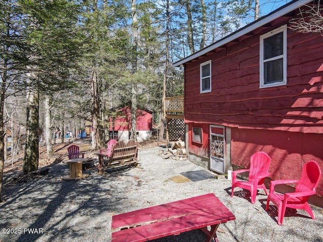 91 Bruin Rd, Lake Ariel, PA 18436 - view of patio with a fire pit