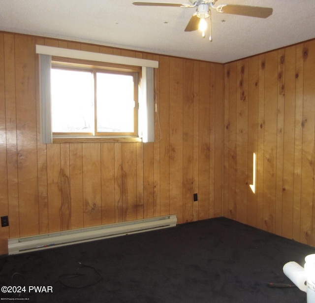 empty room featuring wooden walls