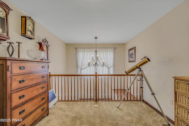 2106 Blueberry Ct, Bushkill, PA 18324 - interior space with light colored carpet and a chandelier