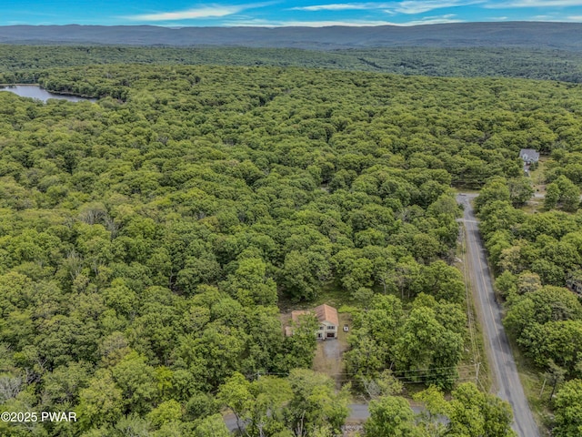 2106 Blueberry Ct, Bushkill, PA 18324 - aerial view of a heavily wooded area and a water and mountain view