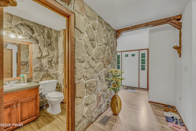 2106 Blueberry Ct, Bushkill, PA 18324 - bathroom featuring vanity and wood finished floors