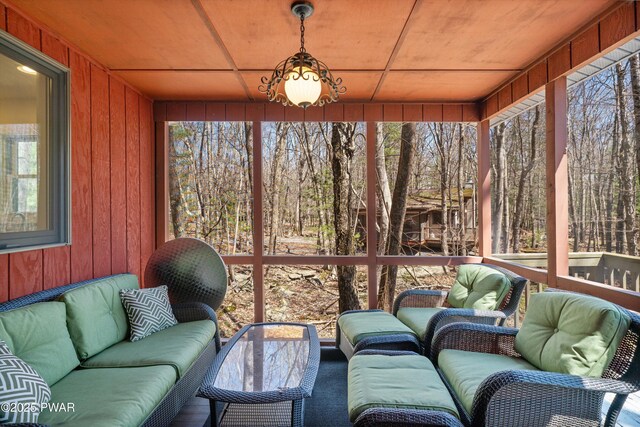 105 Tupelo Dr, Lords Valley, PA 18428 - sunroom featuring an outdoor living space and healthy amount of natural light