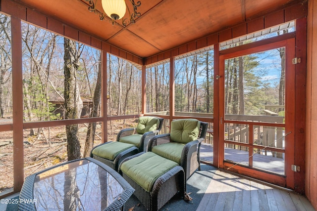 105 Tupelo Dr, Lords Valley, PA 18428 - sunroom / solarium featuring view of scattered trees