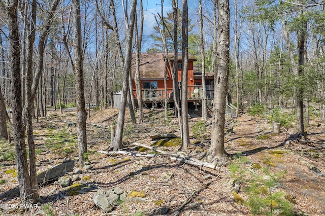 105 Tupelo Dr, Lords Valley, PA 18428 - rear view of house with a deck