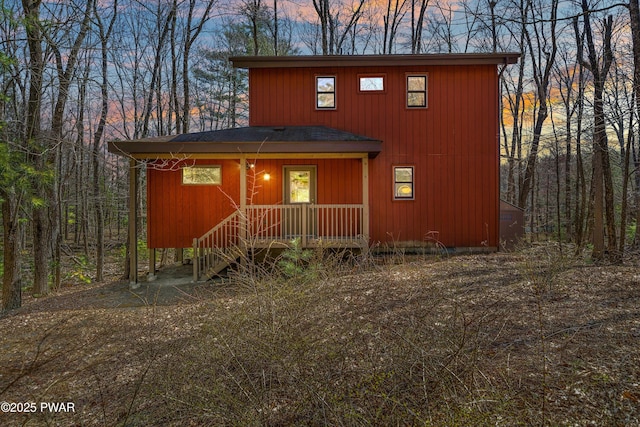 105 Tupelo Dr, Lords Valley, PA 18428 - rustic home with covered porch