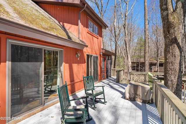 105 Tupelo Dr, Lords Valley, PA 18428 - view of wooden terrace
