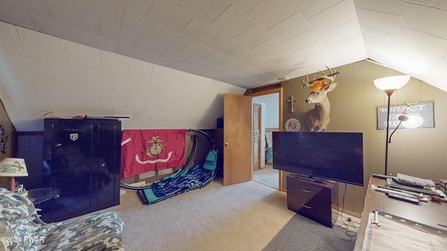 interior space featuring lofted ceiling