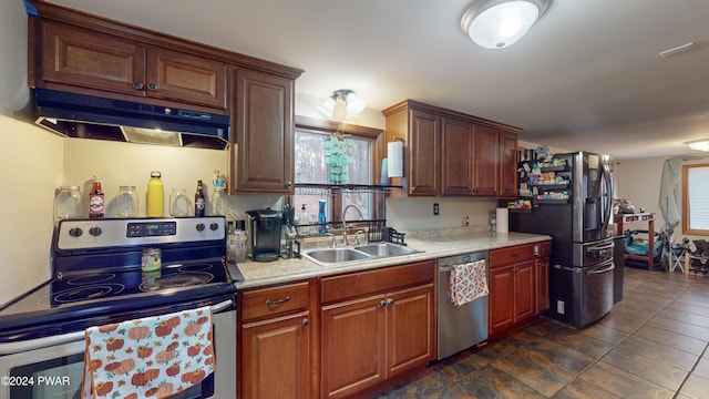 kitchen with sink and stainless steel appliances