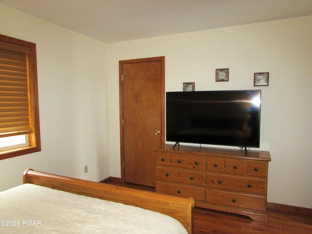 169 N Lake Dr, Dingmans Ferry, PA 18328 - bedroom featuring baseboards and wood finished floors