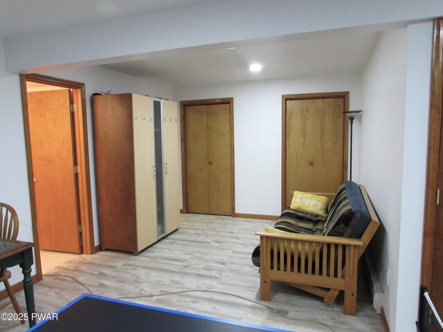 169 N Lake Dr, Dingmans Ferry, PA 18328 - living area with light wood-style floors and recessed lighting