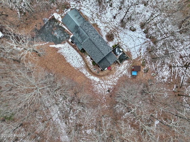 view of snowy aerial view