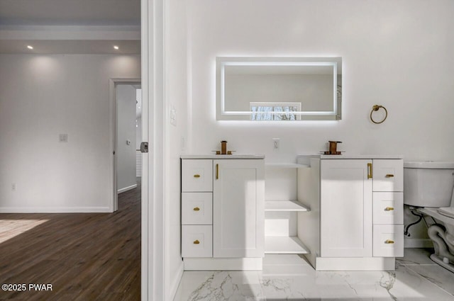 bathroom with vanity and toilet