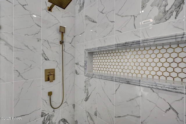 bathroom view of a tile shower
