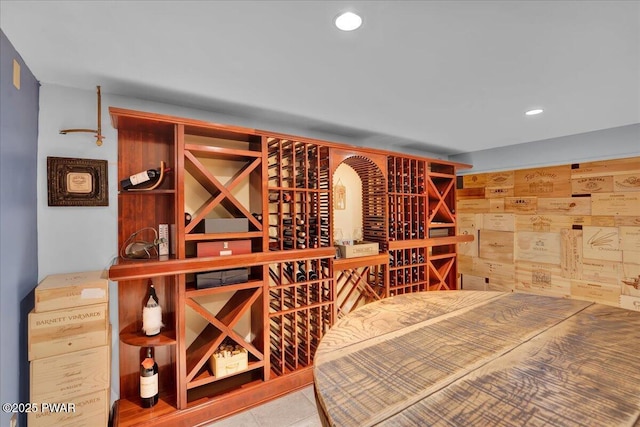 210 Fawn Lake Dr, Hawley, PA 18428 - wine area featuring recessed lighting and tile patterned flooring