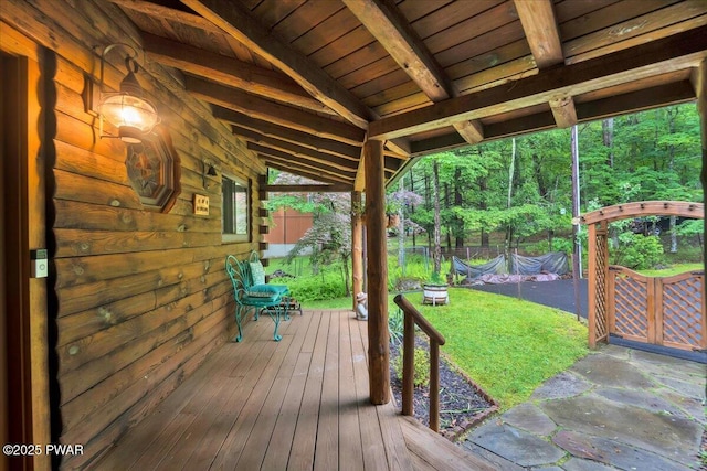 210 Fawn Lake Dr, Hawley, PA 18428 - view of wooden deck