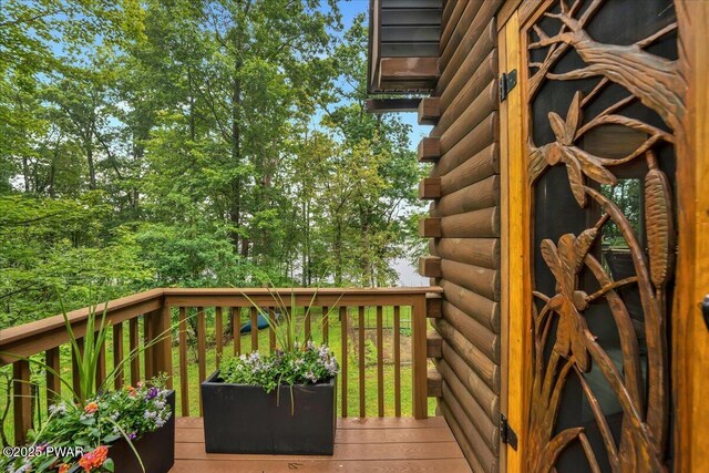 210 Fawn Lake Dr, Hawley, PA 18428 - view of wooden deck