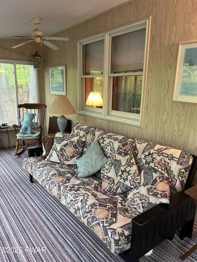 259 Florence Trl, Hawley, PA 18428 - carpeted bedroom with wood walls