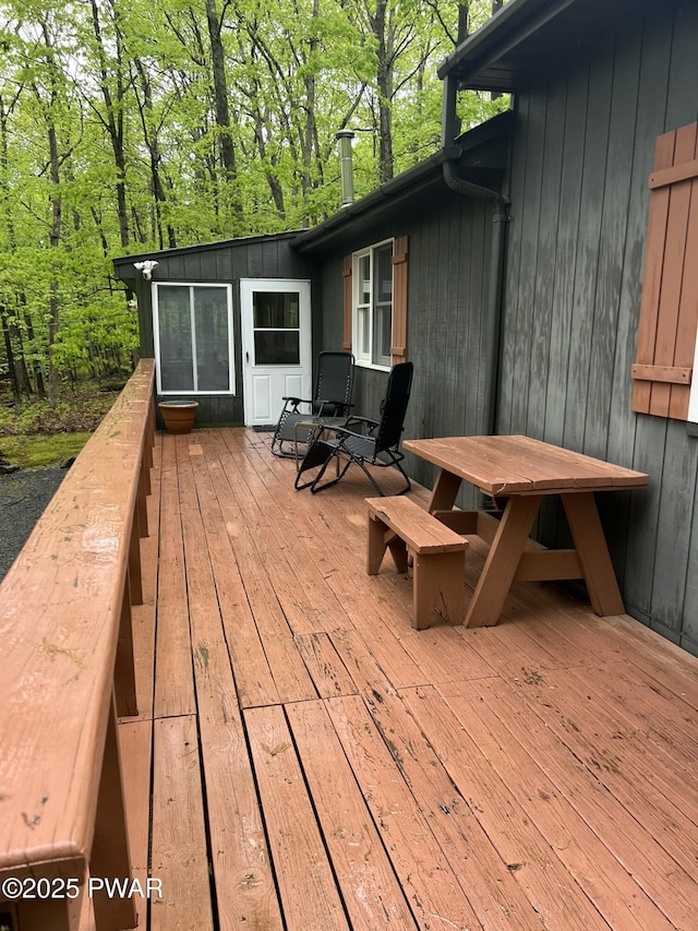 259 Florence Trl, Hawley, PA 18428 - view of wooden deck