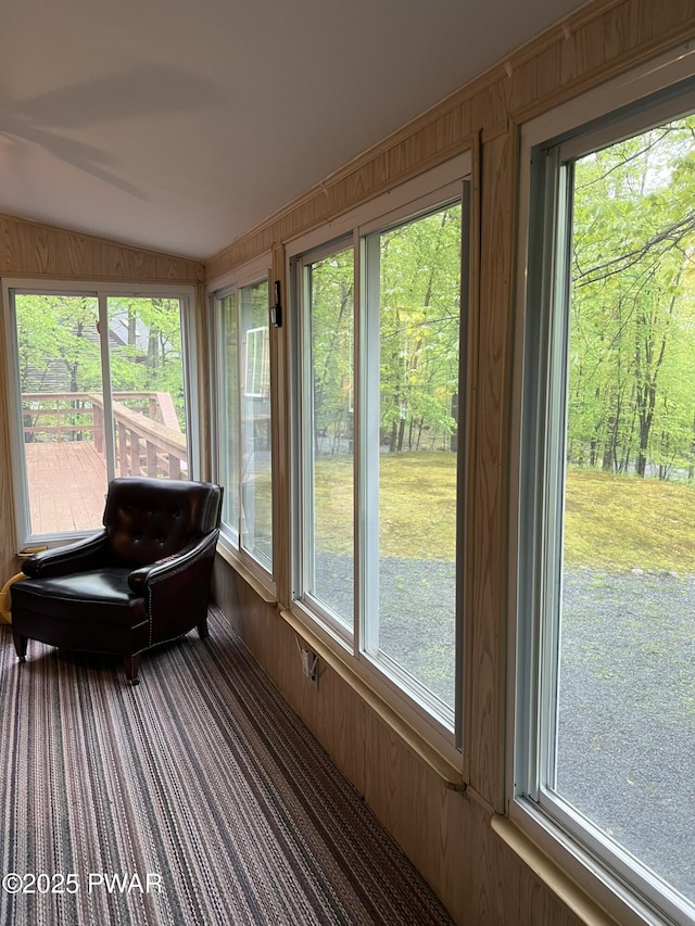 259 Florence Trl, Hawley, PA 18428 - sunroom with wood walls and carpet