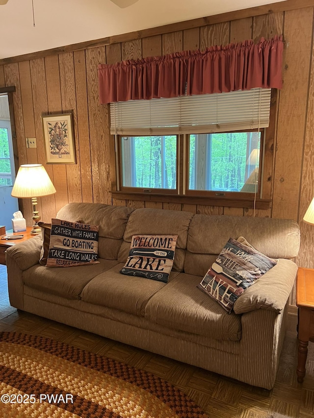 259 Florence Trl, Hawley, PA 18428 - living area with wooden walls