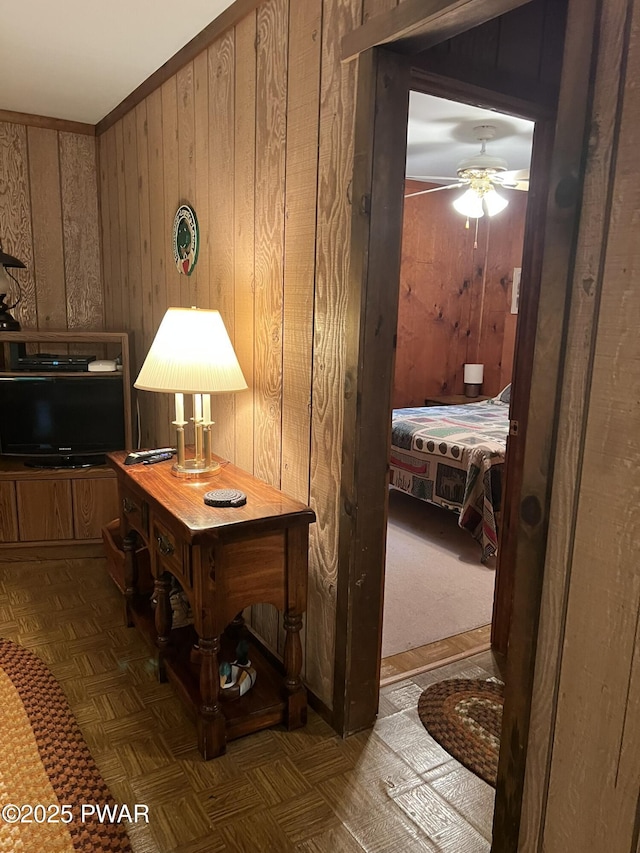 259 Florence Trl, Hawley, PA 18428 - corridor featuring wood walls