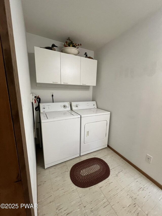259 Florence Trl, Hawley, PA 18428 - laundry room with cabinet space, separate washer and dryer, and light flooring