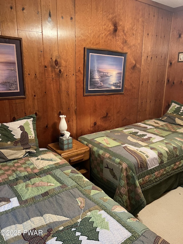 259 Florence Trl, Hawley, PA 18428 - bedroom with wood walls