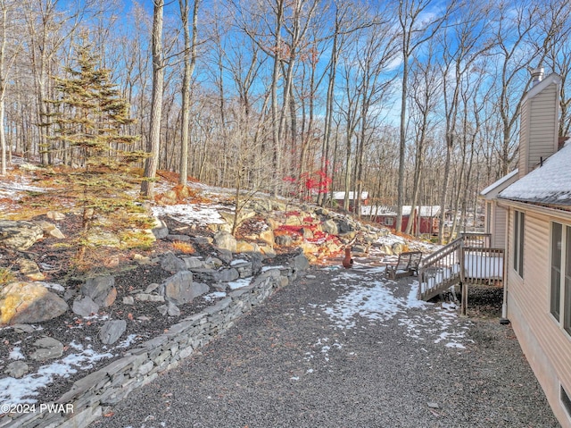 view of snowy yard