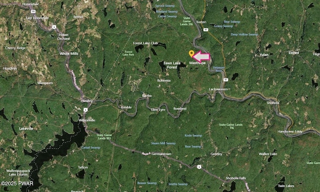 213 Powderhorn Dr, Lackawaxen, PA 18435 - aerial map of property and surrounding area