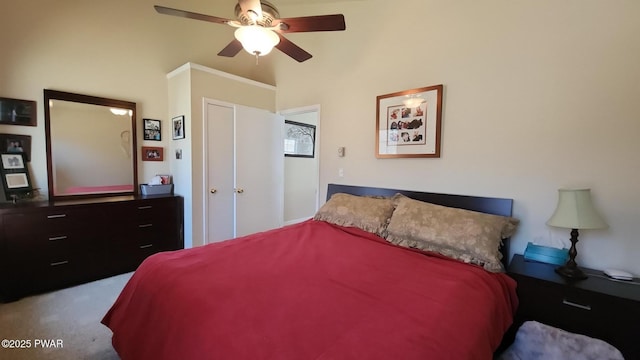 213 Powderhorn Dr, Lackawaxen, PA 18435 - carpeted bedroom featuring ceiling fan