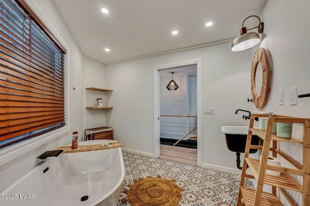 bathroom with a tub