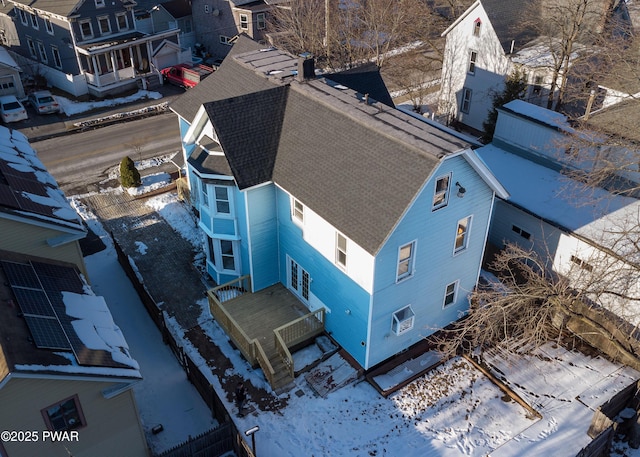 view of snowy aerial view